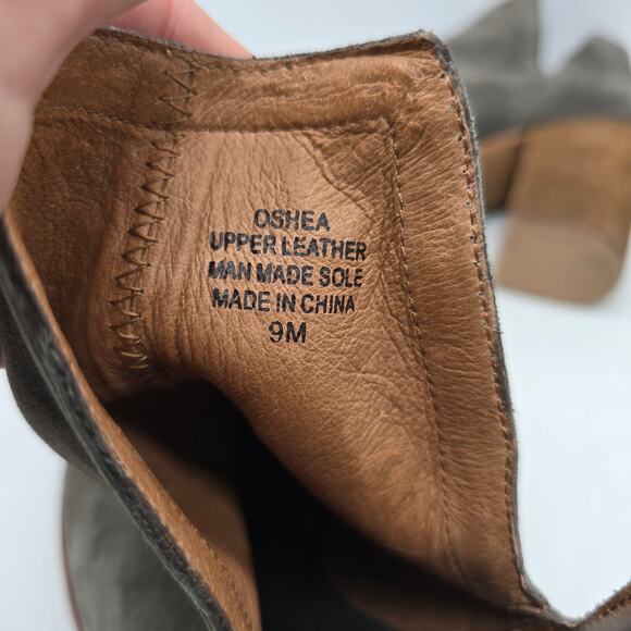 Jeffrey Campbell Oshea Suede Leather Ankle Boots Booties Western Gray Size 9M - Picture 8 of 9